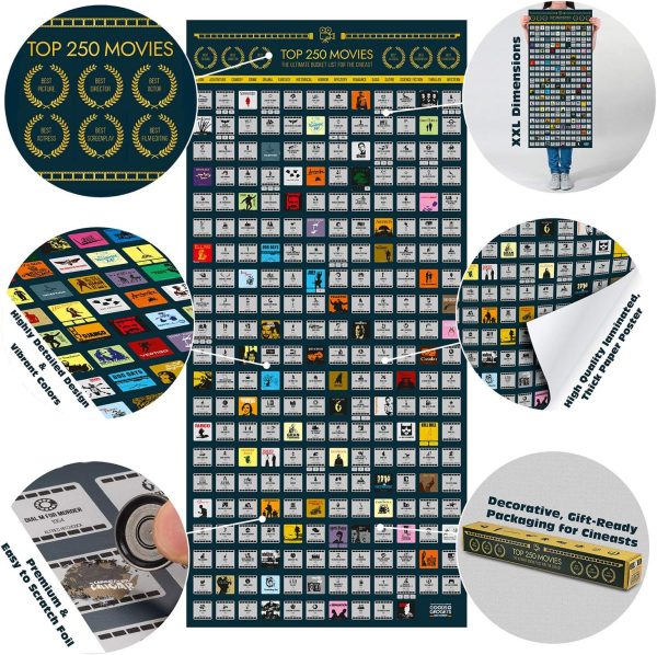 Poster à gratter - 250 films à voir